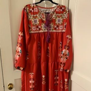MissLook Red Floral Dress Size Large.
